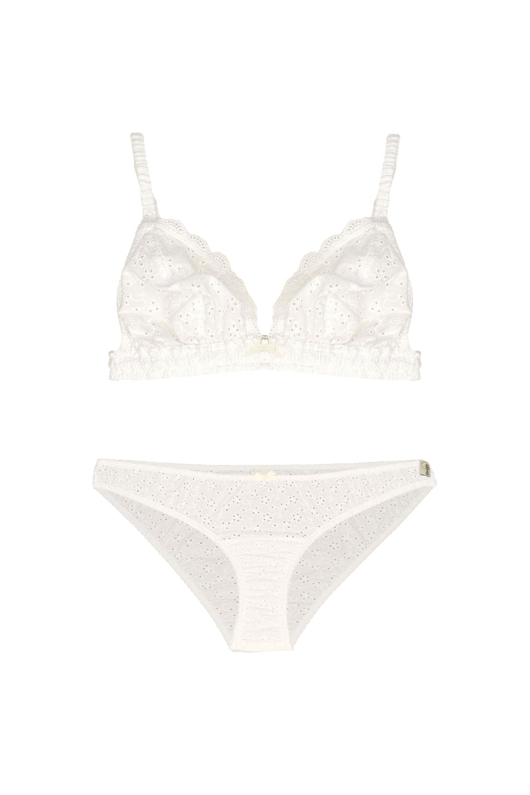 Broderie anglaise lingerie set in white