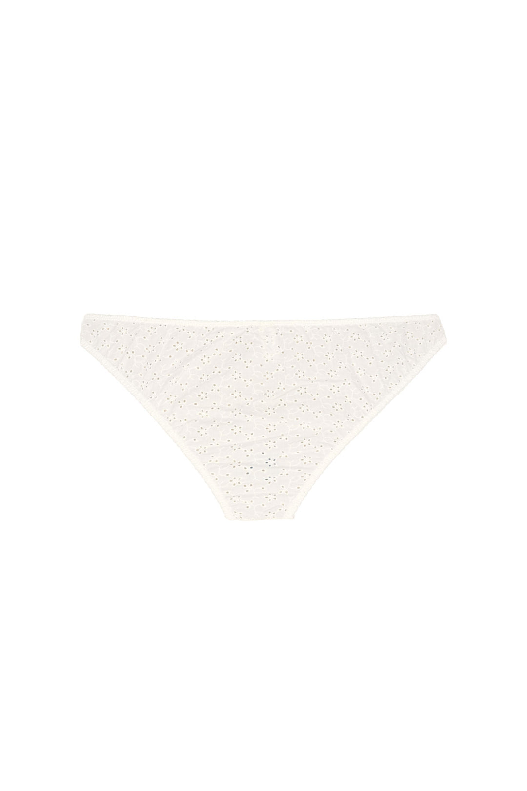 flat lay of back view of broderie anglaise briefs