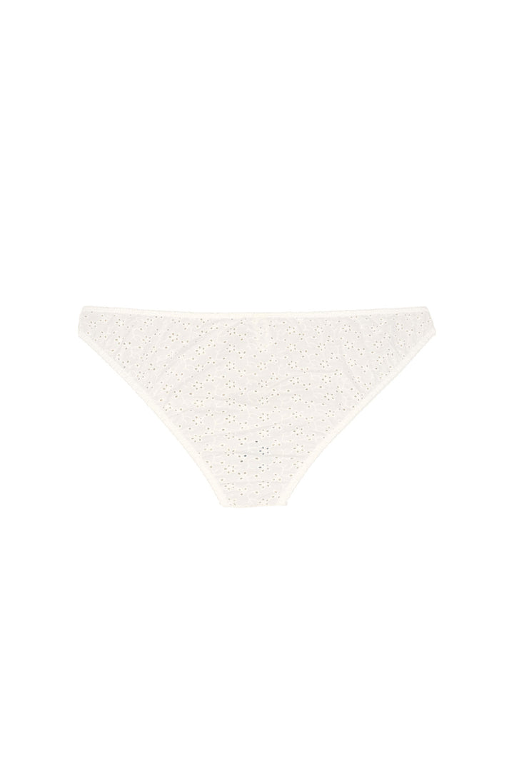 flat lay of back view of broderie anglaise briefs