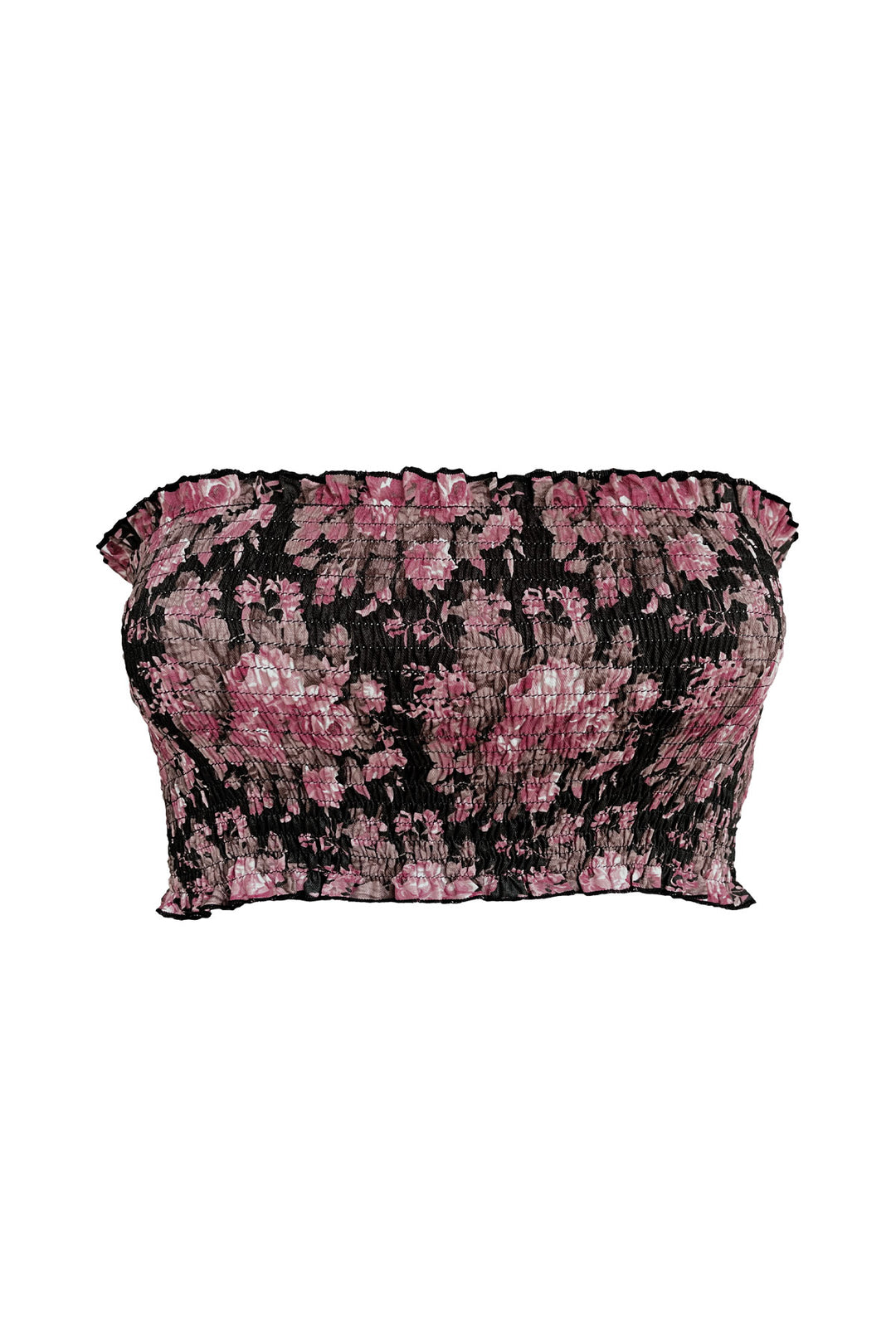 ghost flatlay of cotton bandeau in dark floral