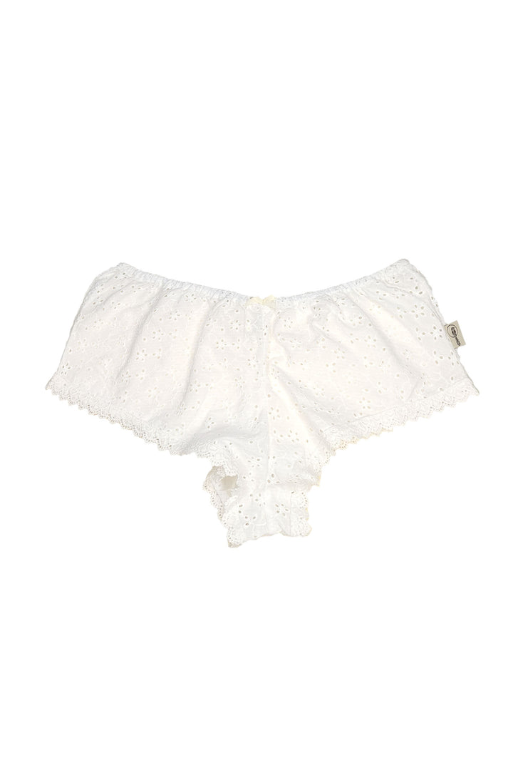 Broderie French knickers in white