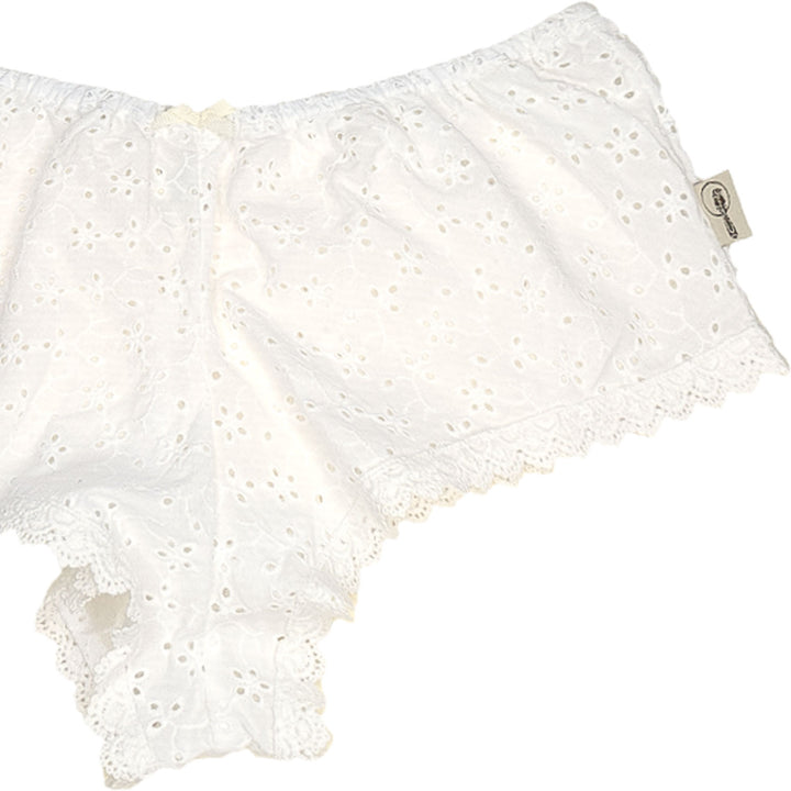 Broderie French knickers in white