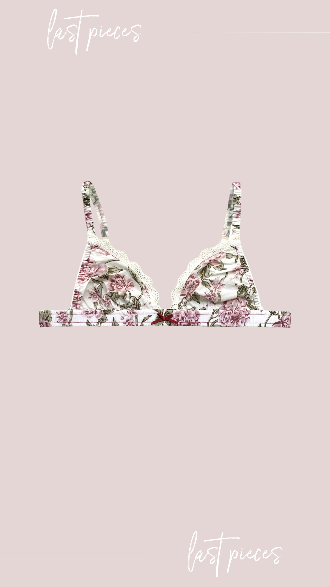 SOLD OUT Bella bralette organic cotton in bloom