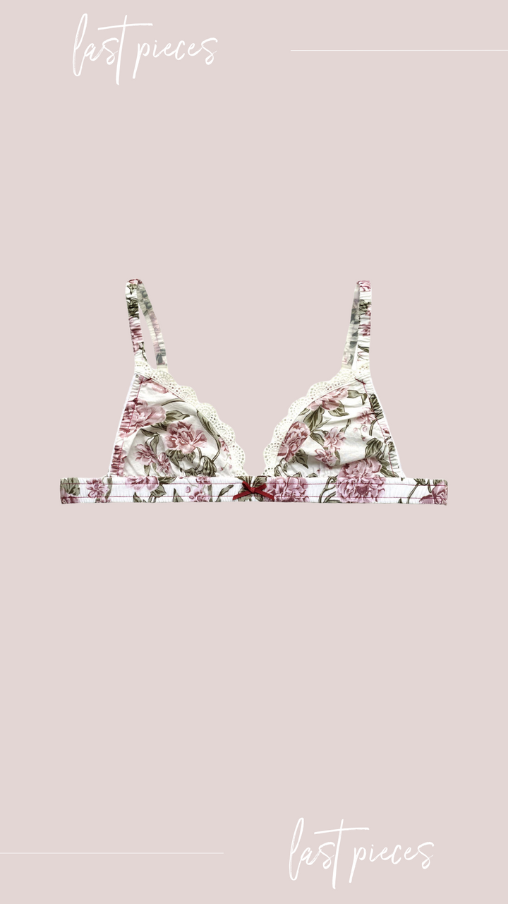 SOLD OUT Bella bralette organic cotton in bloom