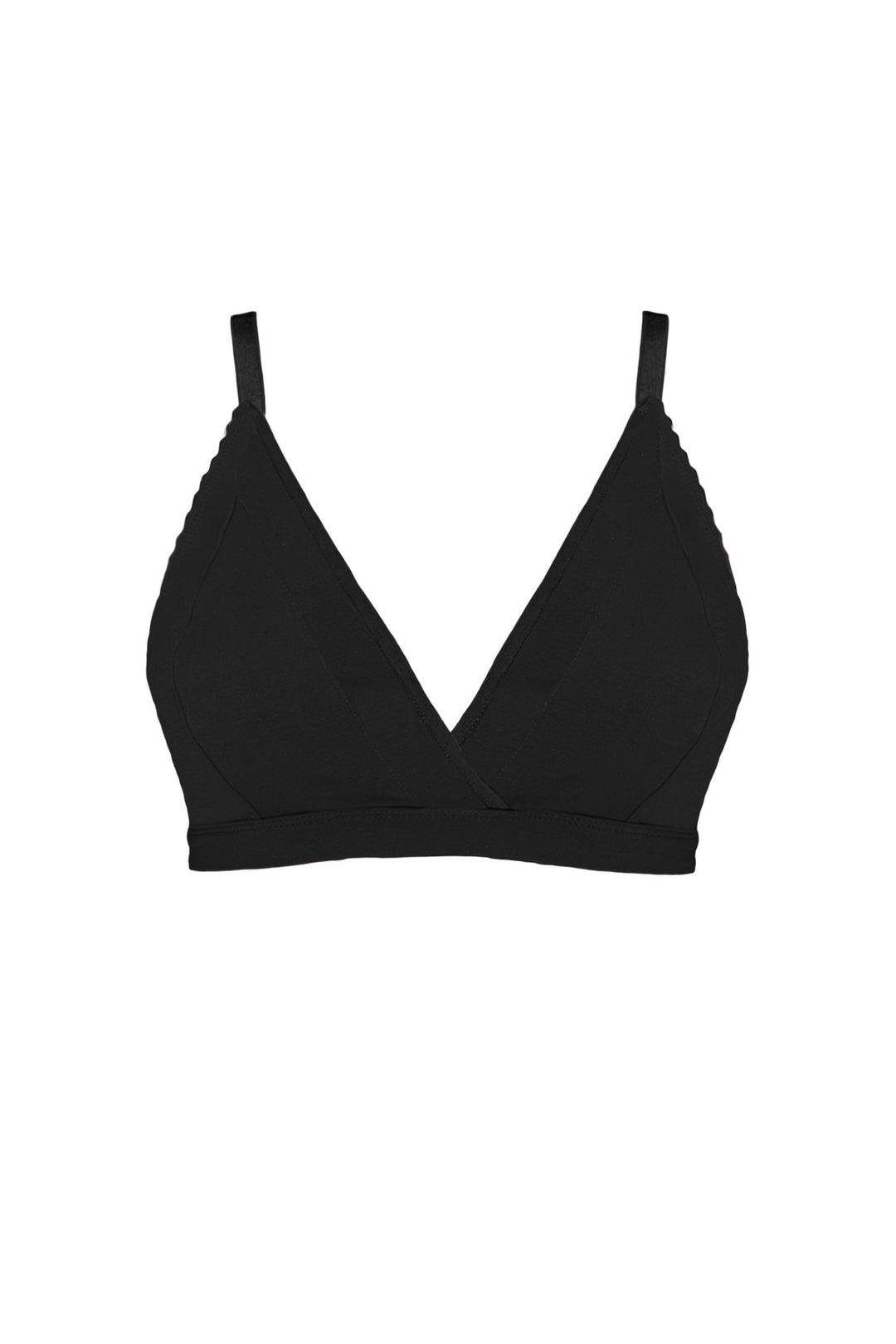product image of black bralette in organic cotton