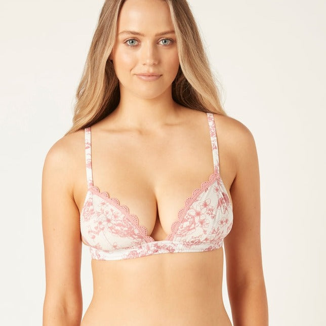Bella bralette organic cotton in rose