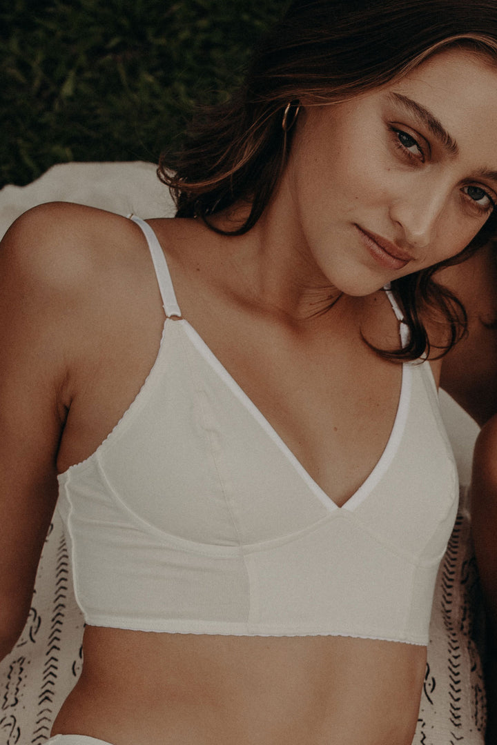 Stella long line bralette in natural