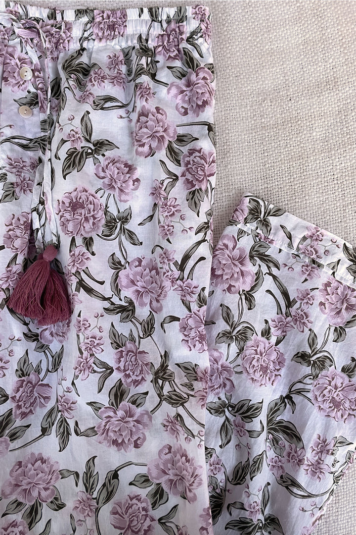 Sold Out Sunday organic cotton PJ pants in bloom