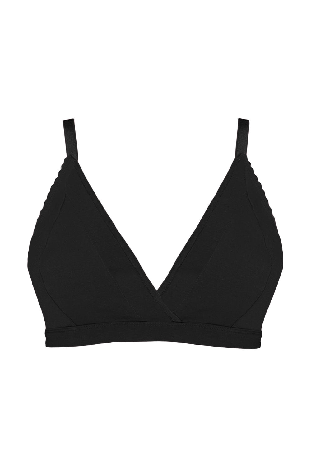 product image of black bralette in organic cotton