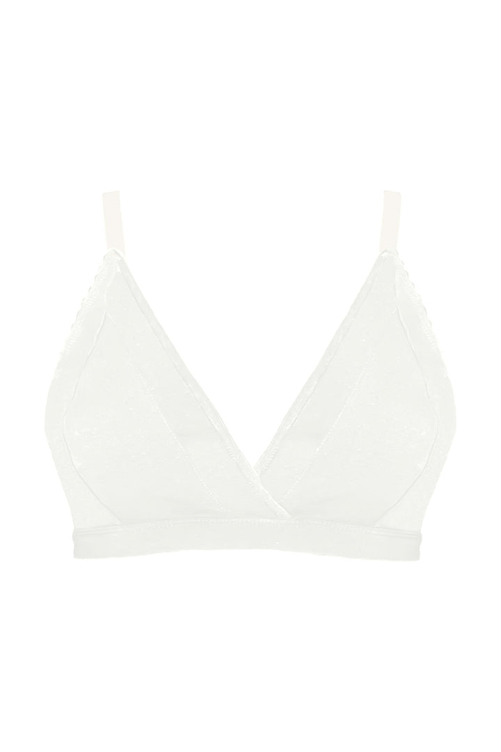 product image of natural white Full cup bralette, organic cotton bralette, bra for large bust, cotton bra