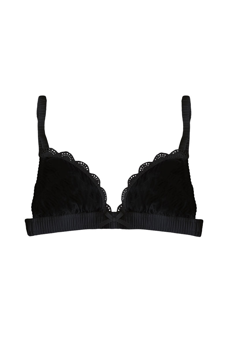 black organic cotton bra, organic bralette, black cotton, soft cup bra