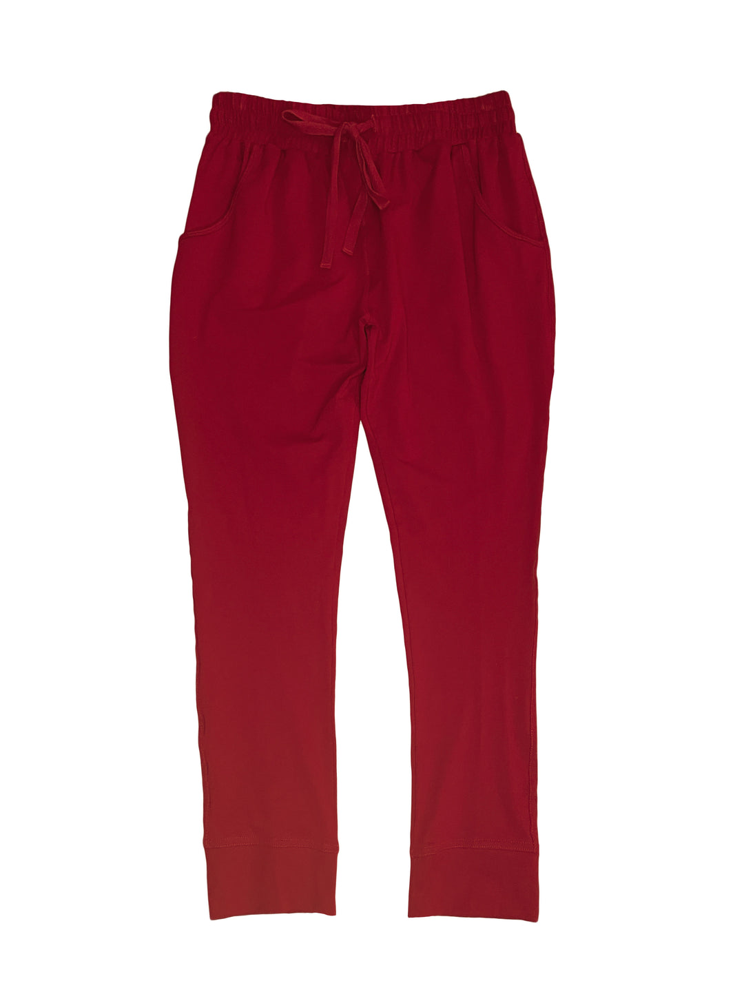 bamboo loungewear, track pants, jogger pants, eco loungewear, red loungewear