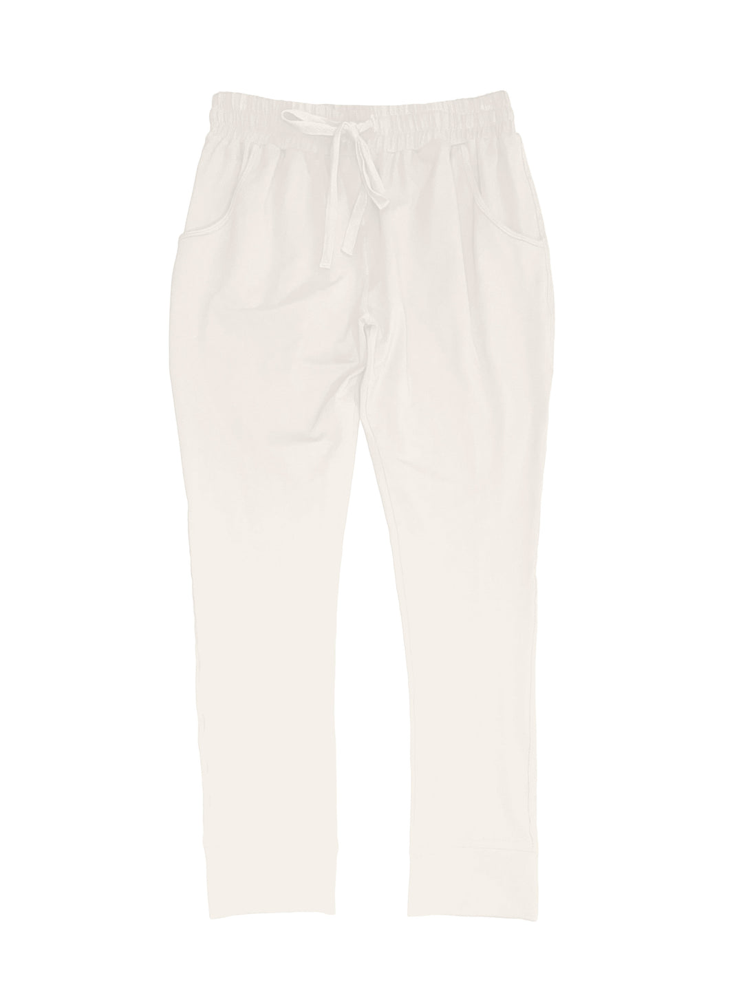 bamboo loungewear, white track pants, leggings, eco loungewear