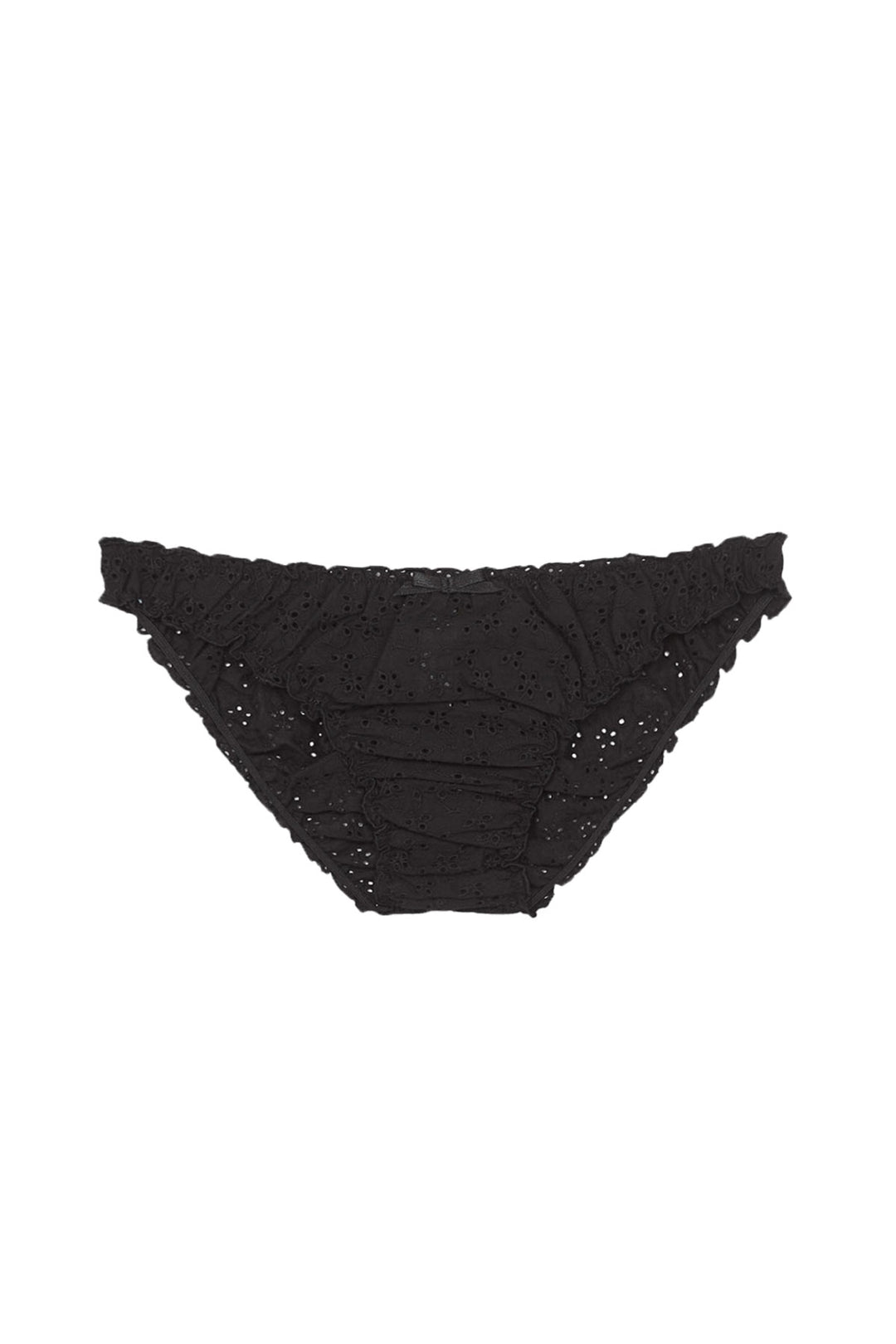 Broderie anglaise ruffle knickers in black