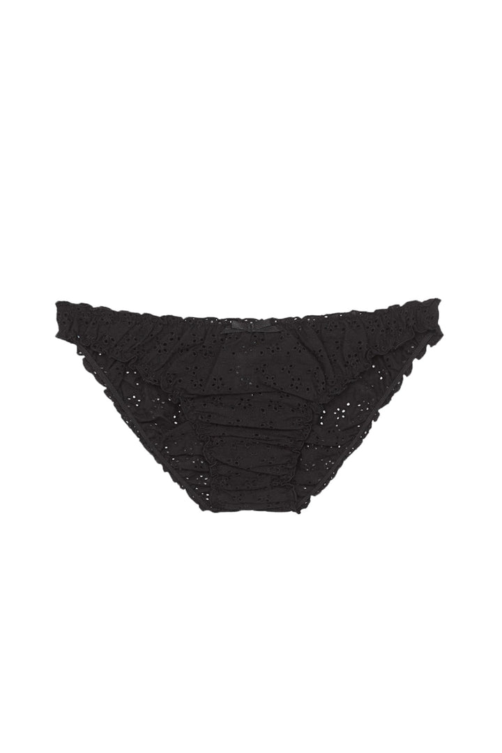 Broderie anglaise ruffle knickers in black