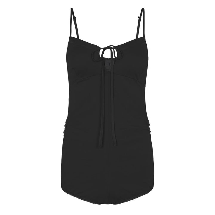 organic cotton romper playsuit in black