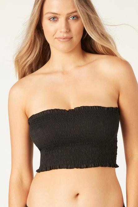 bandeau in cotton fabric in black