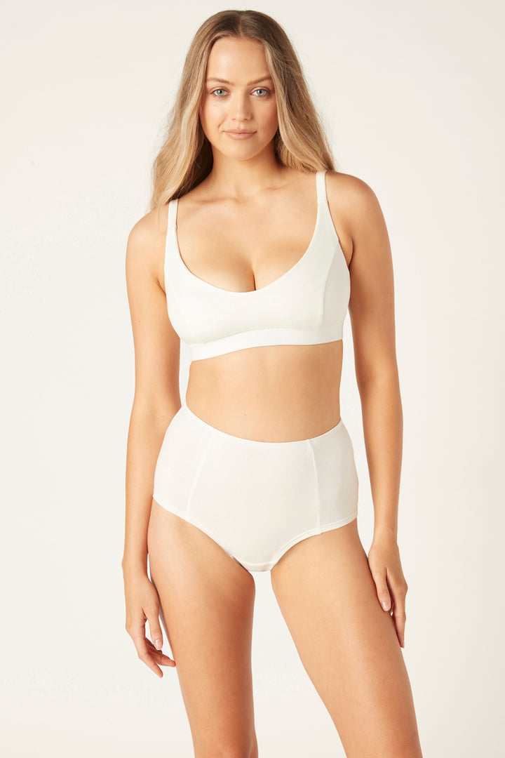 front view of organic cotton high waisted underwear