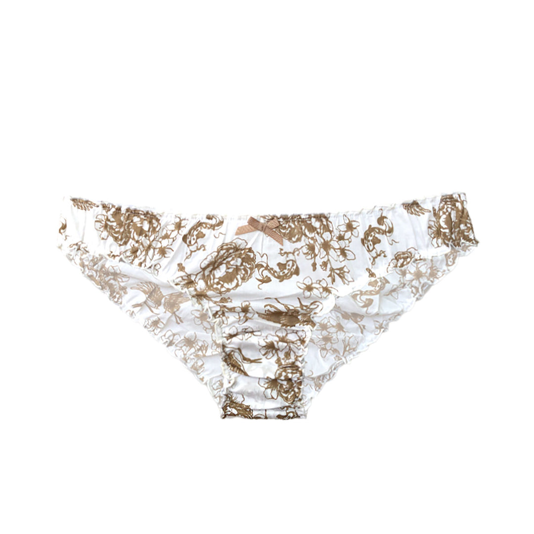 Organic ruffle knickers in cinnamon (last pieces)
