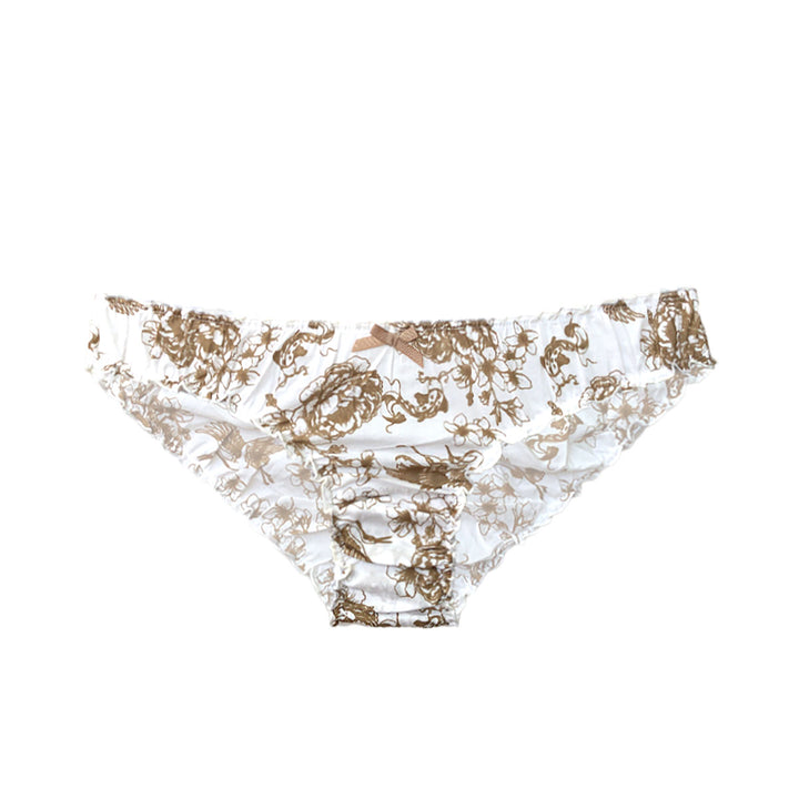 Organic ruffle knickers in cinnamon (last pieces)
