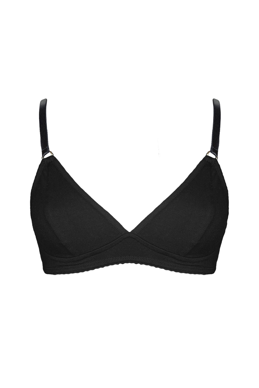 black organic cotton wireless bralette
