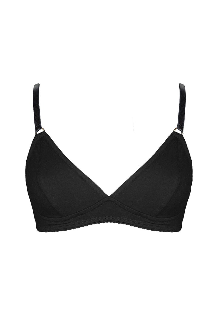 black organic cotton wireless bralette