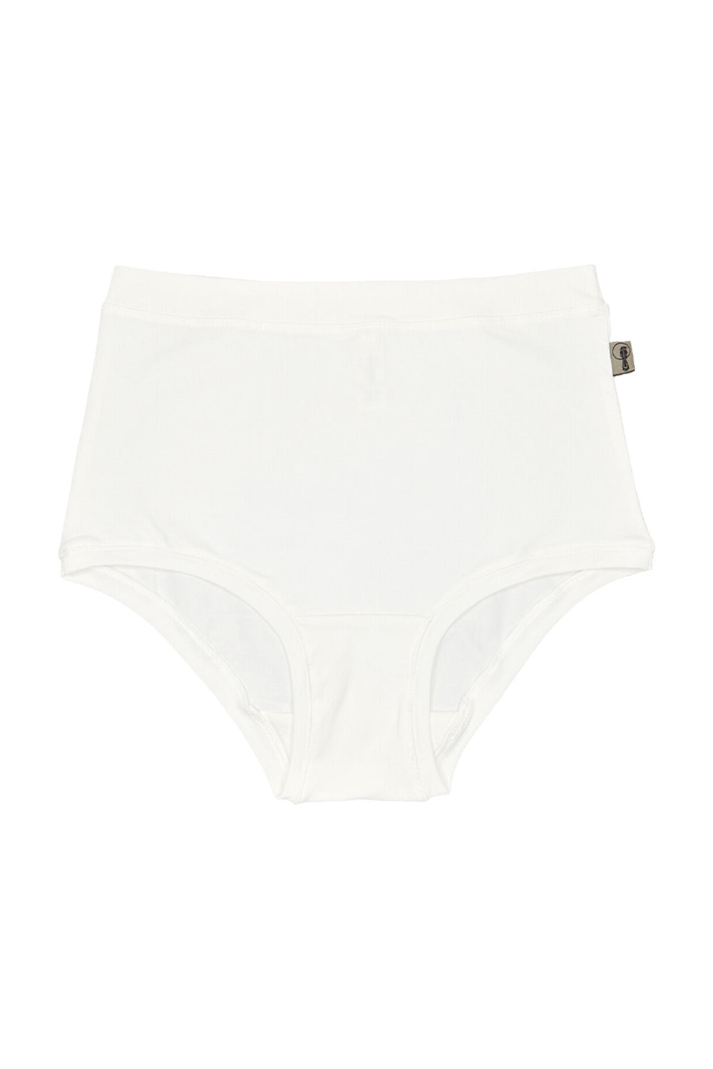 White full brief style organic cotton underwear on white background