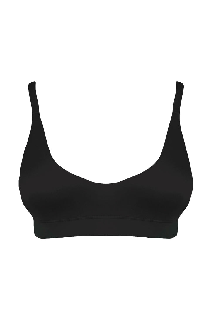 Crop soft cup bra in organic cotton on white background