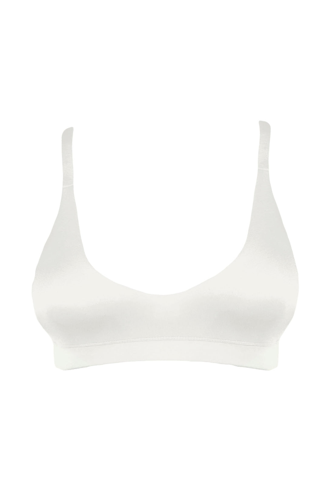 White organic cotton bra on white back ground
