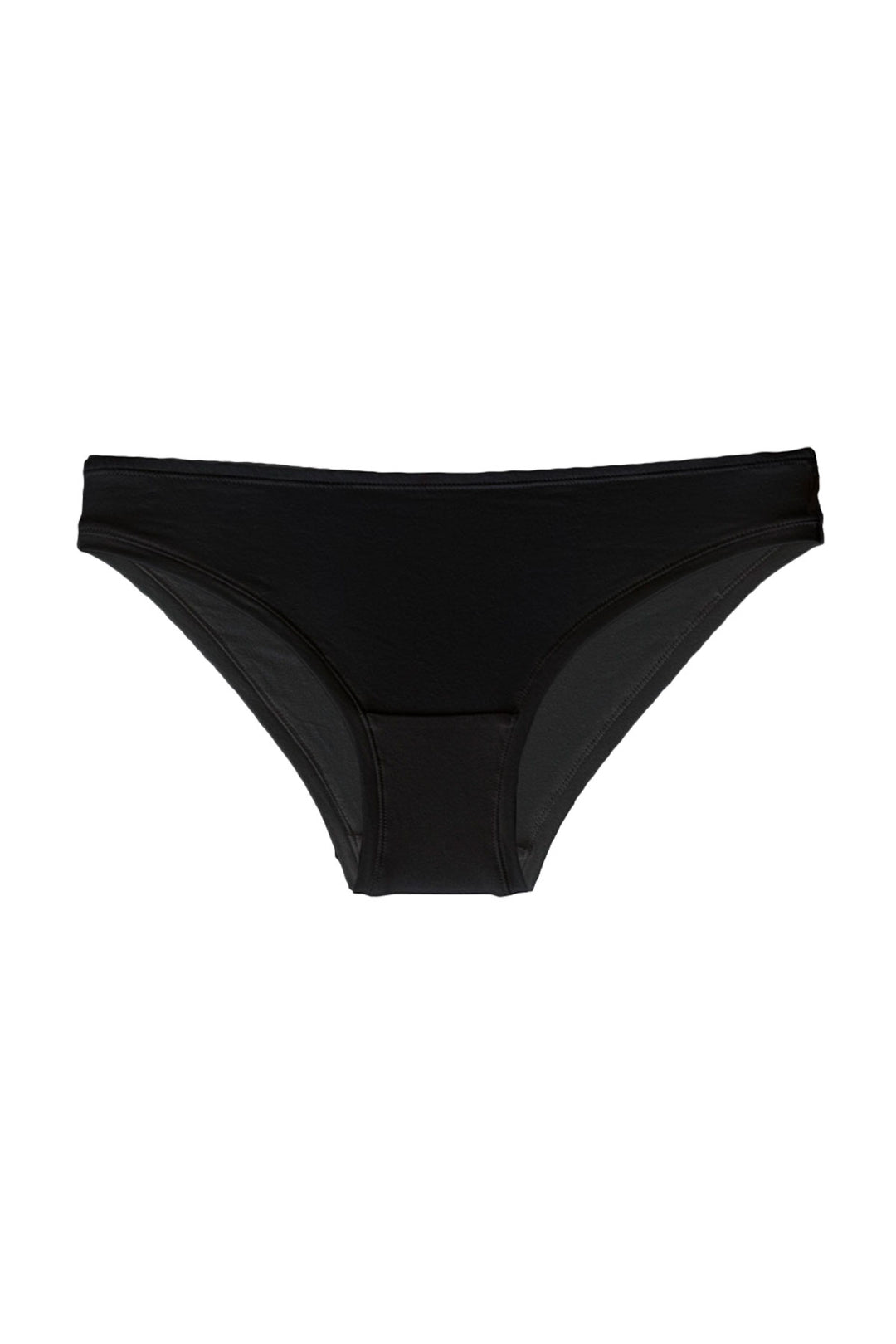 Black bikini briefs on a white background
