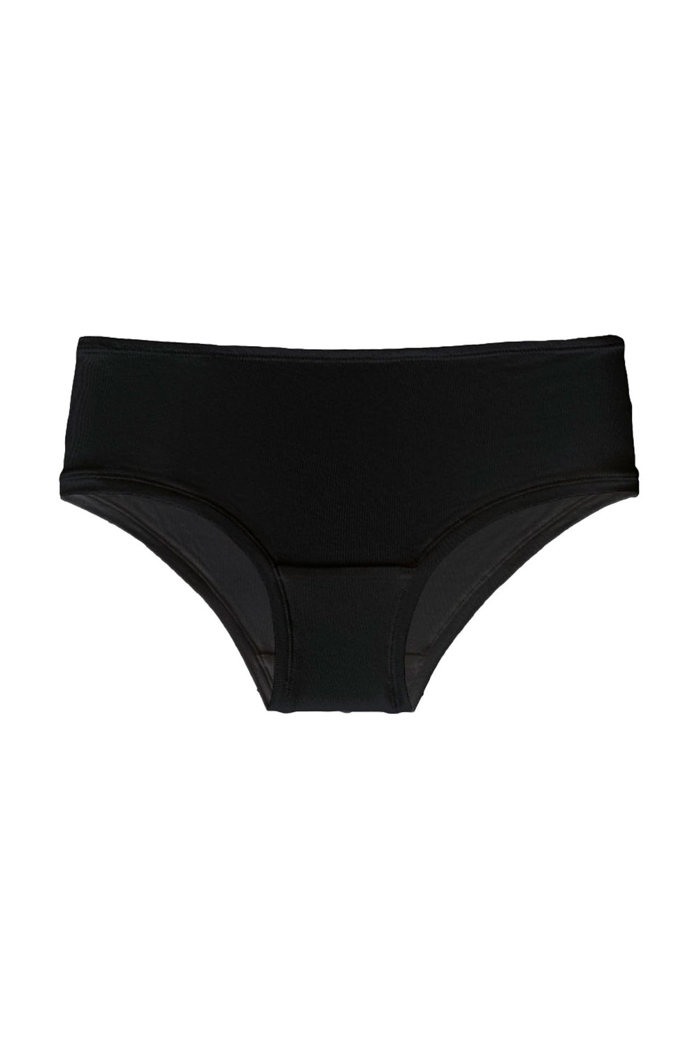 Black organic cotton underwear on a white background
