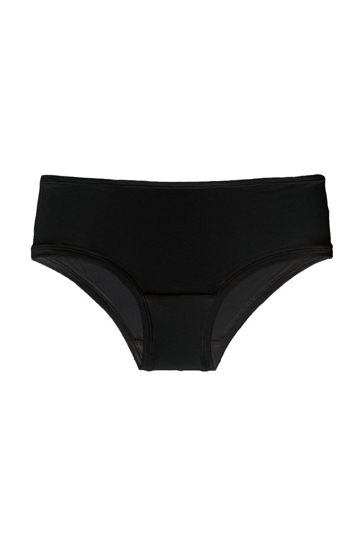 Black organic cotton underwear on a white background