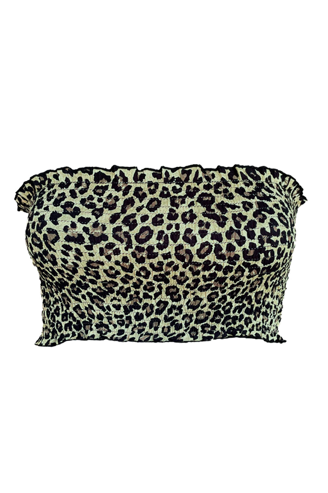leopard cotton print bandeau on white background