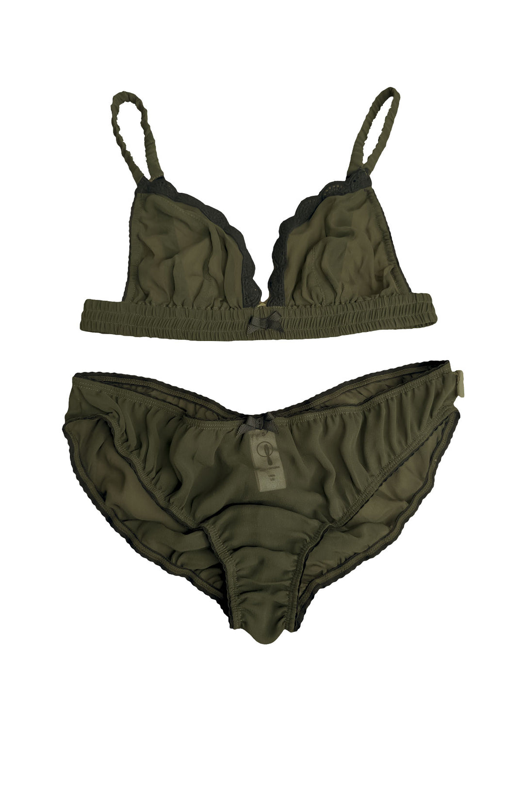 Martina briefs in silk in olive