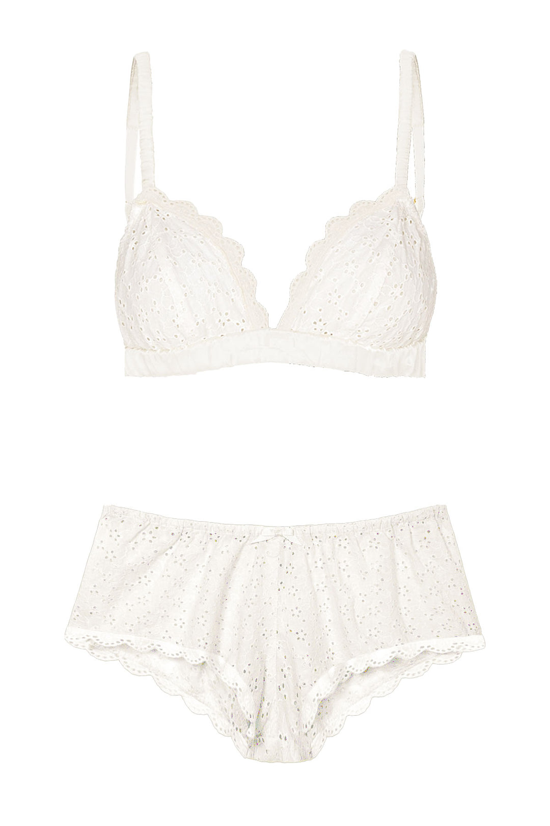 Broderie anglaise bralette & french knickers