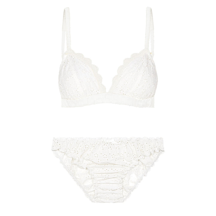 Broderie anglaise lingerie set in white