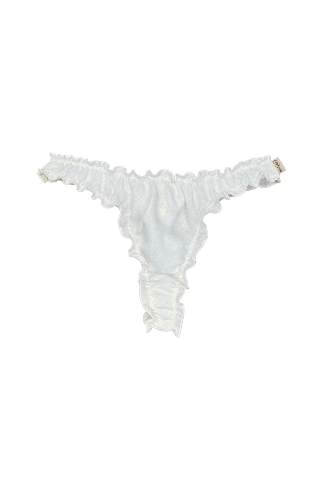 White ruffle thong on a white background