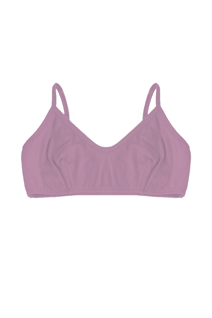 Organic Crop Bra in Lilac