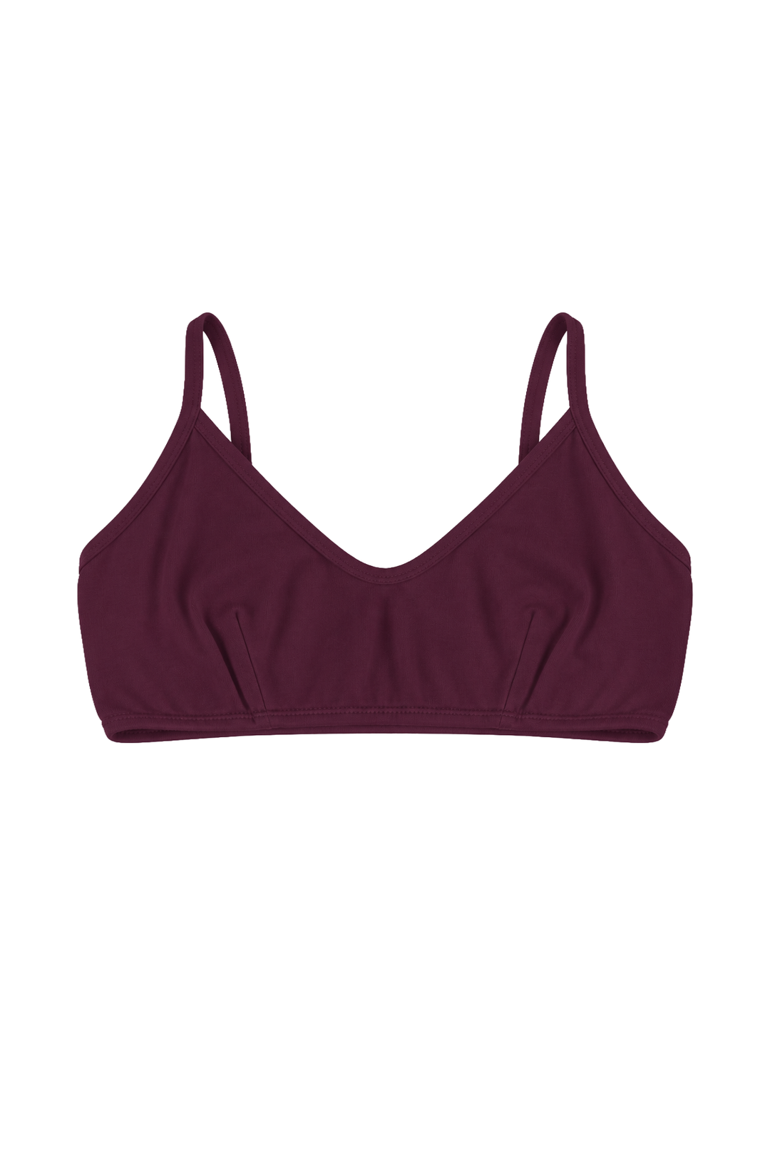 Classic crop style in plum colour in organic cotton with elastane