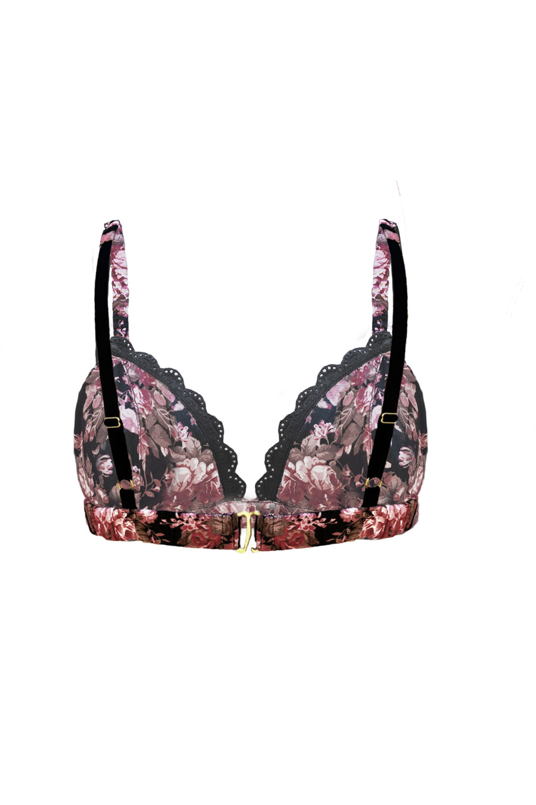 back view of darkrose bralette