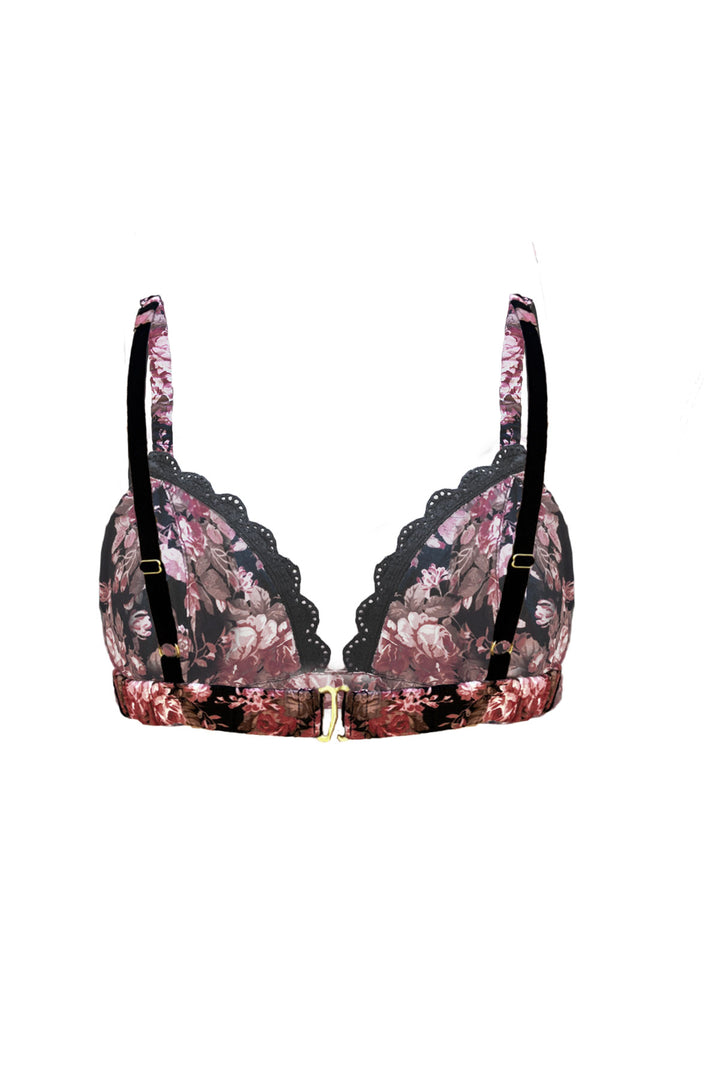 back view of darkrose bralette