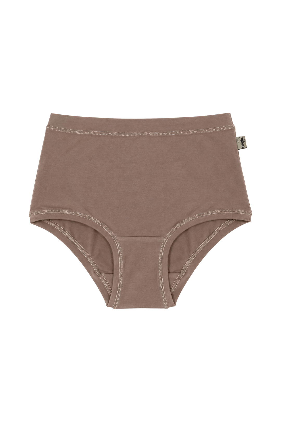 Full brief underwear made from stretch organic cotton in soft brown colour