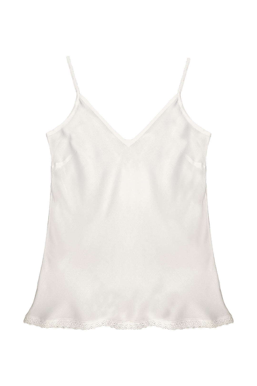 Frea camisole with lace trim in natural