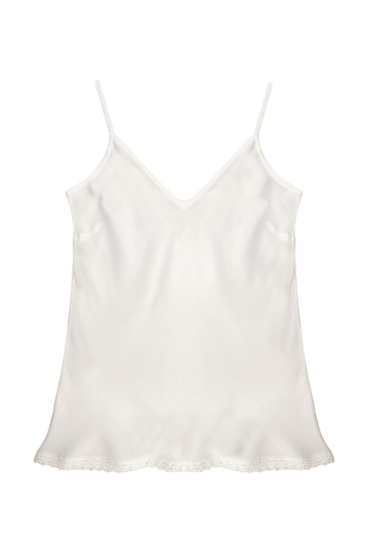 Frea camisole with lace trim in natural