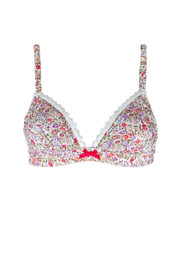 Bella Bralette in Crepe in Wildflower