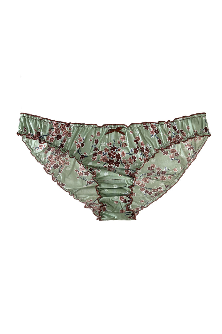 Ruffle knickers in green tea