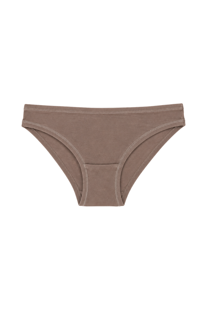 Low rise bikini briefs in mocha colour