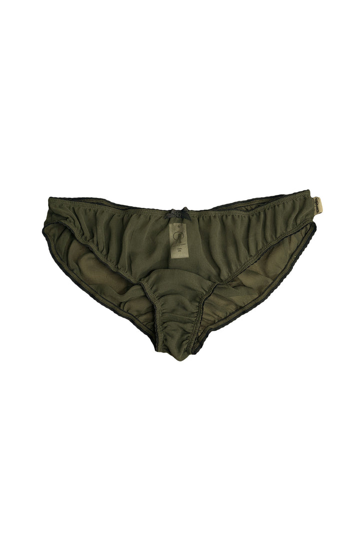 Martina briefs in silk in olive