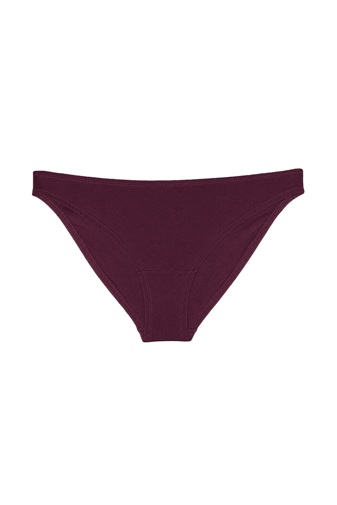 A single pair of women's briefs in a plum maroon colour, shown flat against a plain white background.