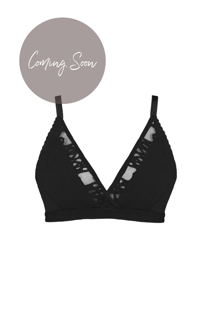 Penny Bralette with Lace - Black